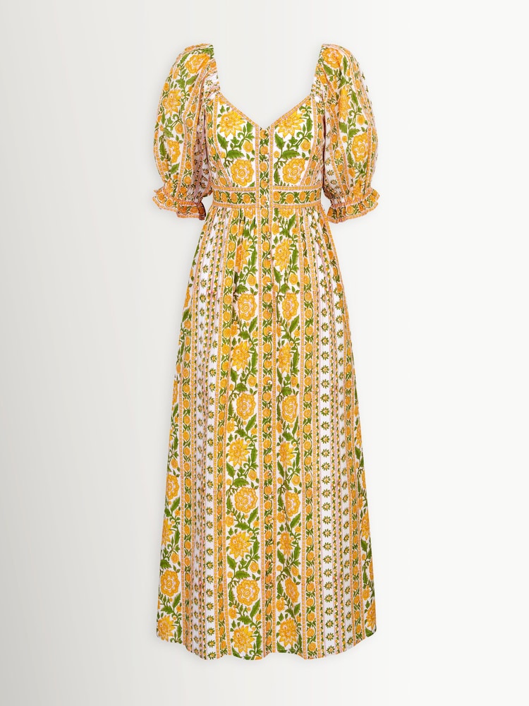 Pink City Prints Yellow Maree Dress - Image 1 of 1