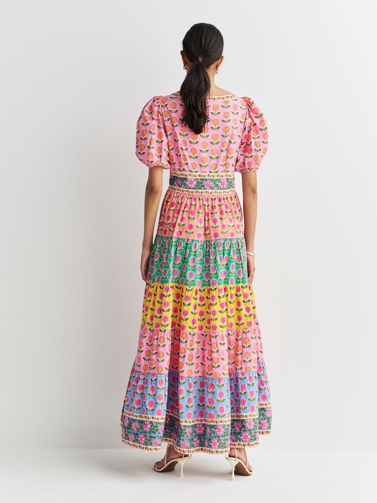 pink city prints rainbow dress Pink City Prints Zazie Dress Rainbow Stripe