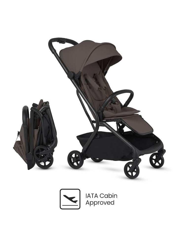 Silver Cross Chocolate Nia Compact Travel Stroller with Carrycot - Image 2 of 6