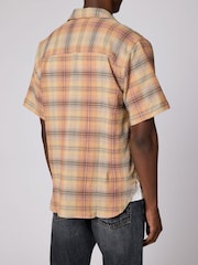 PS Paul Smith Orange Madras Check Cashmere Blend Short Sleeve Shirt - Image 2 of 3