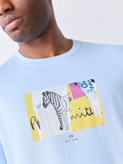 PS Paul Smith Blue Zebra Graphic T-Shirt - Image 4 of 6