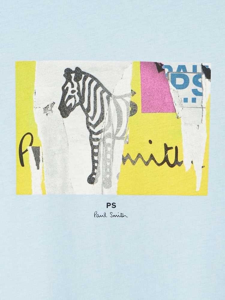 PS Paul Smith Blue Zebra Graphic T-Shirt - Image 6 of 6