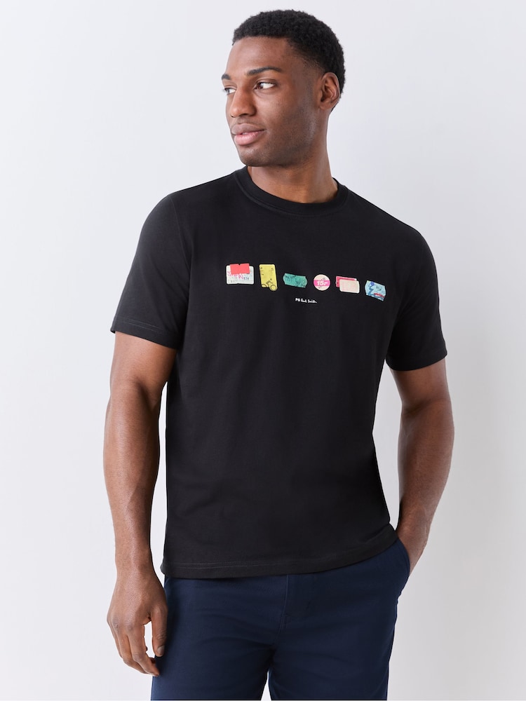 PS Paul Smith Black Price Tag Graphic T-Shirt - Image 1 of 6