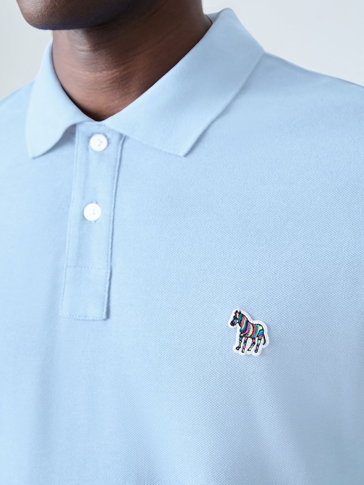 Paul Smith Sky Blue Zebra Logo Polo Shirt - Image 3 of 3