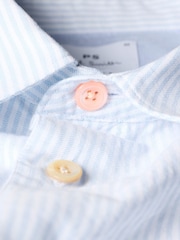 PS Paul Smith Blue Stripe Short Sleeve Zebra Logo Shirt - Image 4 of 5