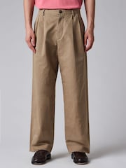 PS Paul Smith Natural Double Pleat Relaxed Fit Trousers - Image 4 of 13