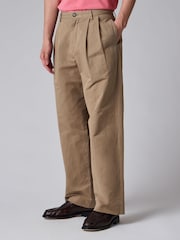 PS Paul Smith Natural Double Pleat Relaxed Fit Trousers - Image 8 of 13