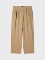 PS Paul Smith Natural Double Pleat Relaxed Fit Trousers - Image 9 of 13