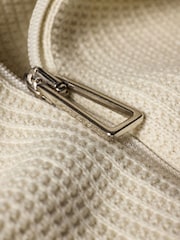 PS Paul Smith Cream Zip Through Waffle Texture Cardigan - Image 3 of 5