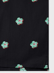 PS Paul Smith Black Floral Print Short Sleeve Revere Collar Shirt - Image 7 of 7