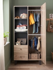 Tutti Bambini Distressed Oak Slate Grey Como Nursery Wardrobe - Image 2 of 4