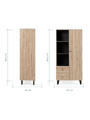 Tutti Bambini Distressed Oak Slate Grey Como Nursery Wardrobe - Image 4 of 4