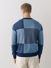 Blue Check Crew Neck Jumper - Image 3 of 8