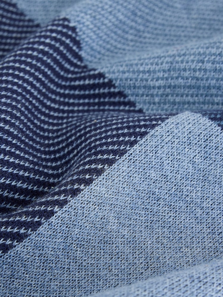 Blue Check Crew Neck Jumper - Image 8 of 8
