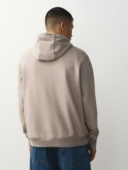 Neutral Marl Regular Fit Heavyweight Cotton Rich Jersey Hoodie - Image 3 of 7