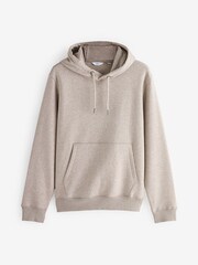 Neutral Marl Regular Fit Heavyweight Cotton Rich Jersey Hoodie - Image 6 of 7