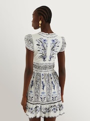 Farm Rio Blue Flowers Arch Mini Dress - Image 3 of 4