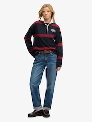 Superdry Blue Heritage Stripe Rugby Shirt - Image 4 of 5
