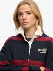 Superdry Blue Heritage Stripe Rugby Shirt - Image 5 of 5