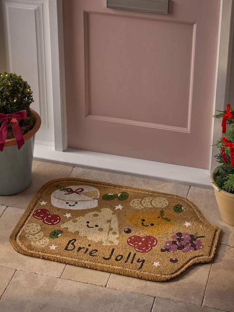 Natural Shaped Cheeseboard Coir Doormat - Image 1 of 5 Natural Shaped Cheeseboard Coir Doormat - Image 1 of 5