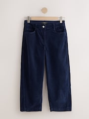 Navy Blue Corduroy Barrel Leg Trousers - Image 5 of 7