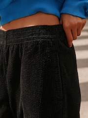 Black Wide Leg Soft Cord Trousers - Image 4 of 4