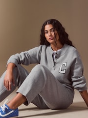 Grey Henley Cosy Knit Long Sleeve Jumper - Image 3 of 8