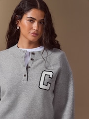 Grey Henley Cosy Knit Long Sleeve Jumper - Image 5 of 8