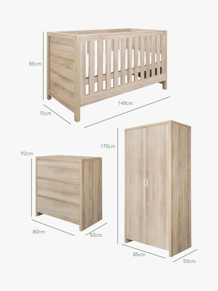Tutti Bambini Oak 3 Piece Modena Nursery Furniture Set - Image 10 of 10