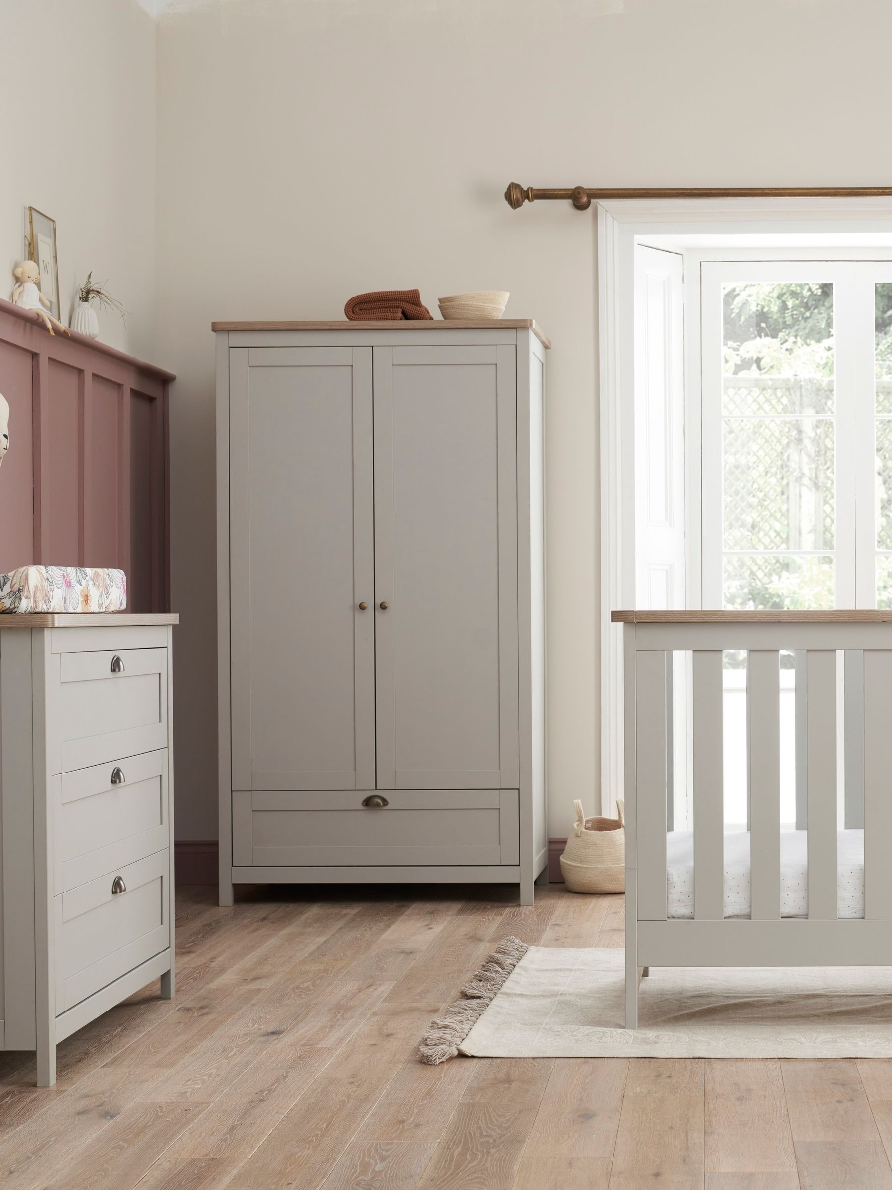 Tutti Bambini Unisex Toddler Dove Grey Oak 3 Piece Verona Nursery Furniture Set