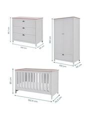 Tutti Bambini Dove Grey Oak 3 Piece Verona Nursery Furniture Set - Image 11 of 11