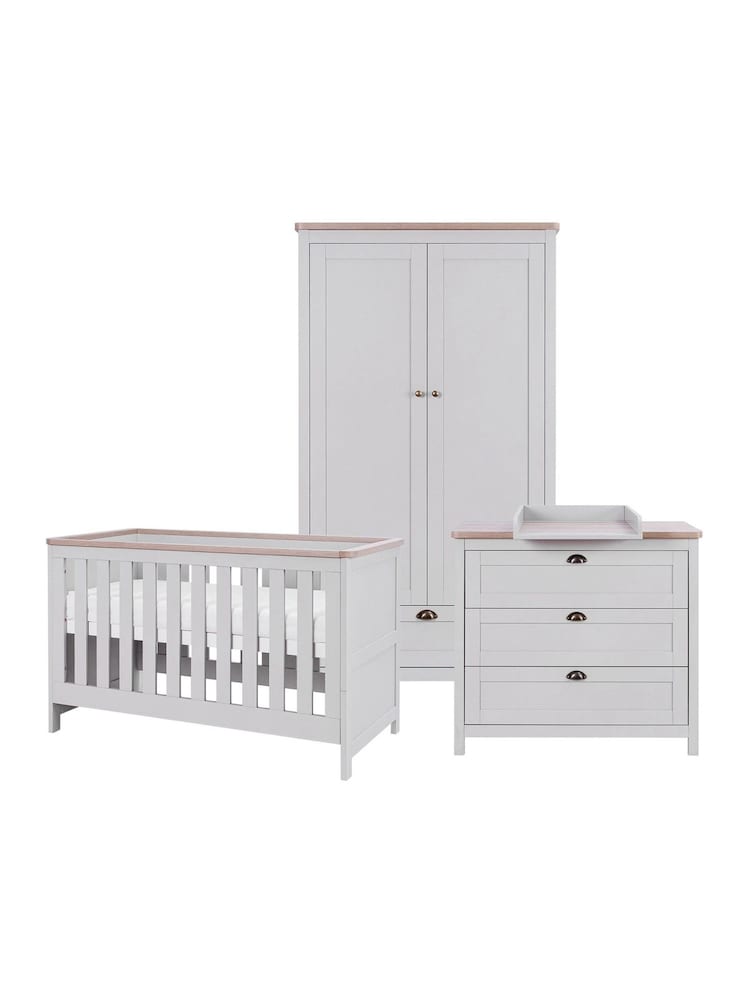 Tutti Bambini Dove Grey Oak 3 Piece Verona Nursery Furniture Set - Image 2 of 11