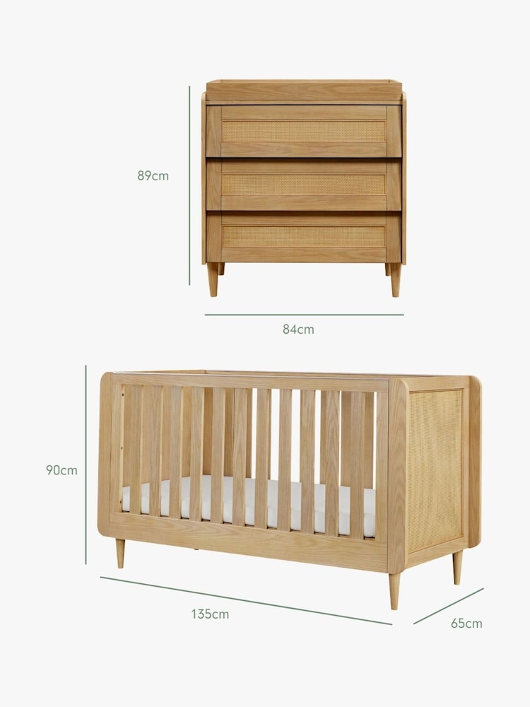 Tutti Bambini Light Oak 2 Piece Japandi Nursery Furniture Set - Image 11 of 11