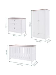 Tutti Bambini White Oak 3 Piece Verona Nursery Furniture Set - Image 12 of 12