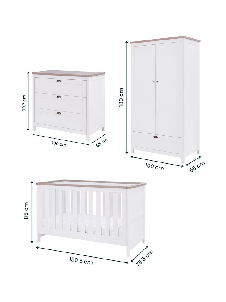 Tutti Bambini White Oak 3 Piece Verona Nursery Furniture Set - Image 12 of 12