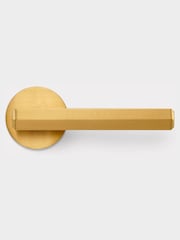 Pushka Home Set of 2 Gold Hexagonal Lever Door Handles - Image 2 of 4