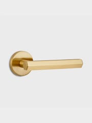 Pushka Home Set of 2 Gold Hexagonal Lever Door Handles - Image 3 of 4