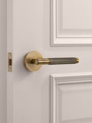 Pushka Home Set of 2 Antique Knurled Lever Door Handles - Image 1 of 3