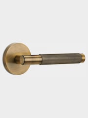 Pushka Home Set of 2 Antique Knurled Lever Door Handles - Image 2 of 3