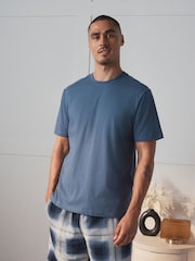 Blue Cosy Short Sleeve Jersey Pyjamas Set - Image 2 of 7
