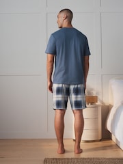 Blue Cosy Short Sleeve Jersey Pyjamas Set - Image 4 of 7