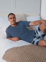 Blue Cosy Short Sleeve Jersey Pyjamas Set - Image 5 of 7