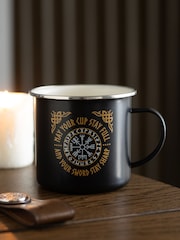 Something Different Black Viking Compass Enamel Mug - Image 1 of 1
