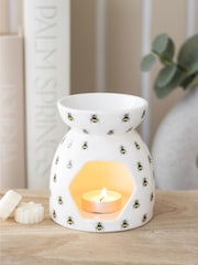 Something Different White All Over Bee Print Oil Burner - Image 1 of 1