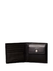 Calvin Klein Black Allover Monogram Logo Bifold Wallet with Coin Pouch - Image 3 of 4
