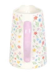 Something Different White Spring Floral Print Ceramic Flower Jug - Image 2 of 5