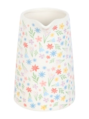 Something Different White Spring Floral Print Ceramic Flower Jug - Image 4 of 5