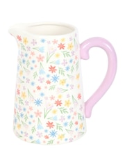 Something Different White Spring Floral Print Ceramic Flower Jug - Image 5 of 5