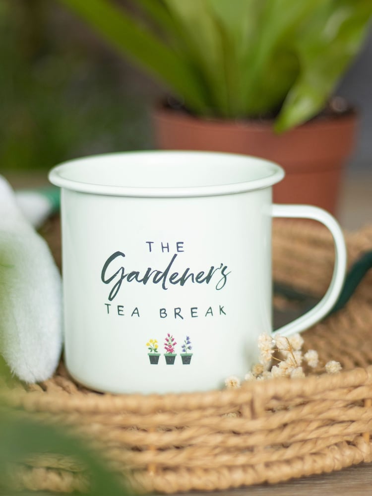 Something Different Green Gardeners Tea Break Enamel Mug - Image 1 of 1
