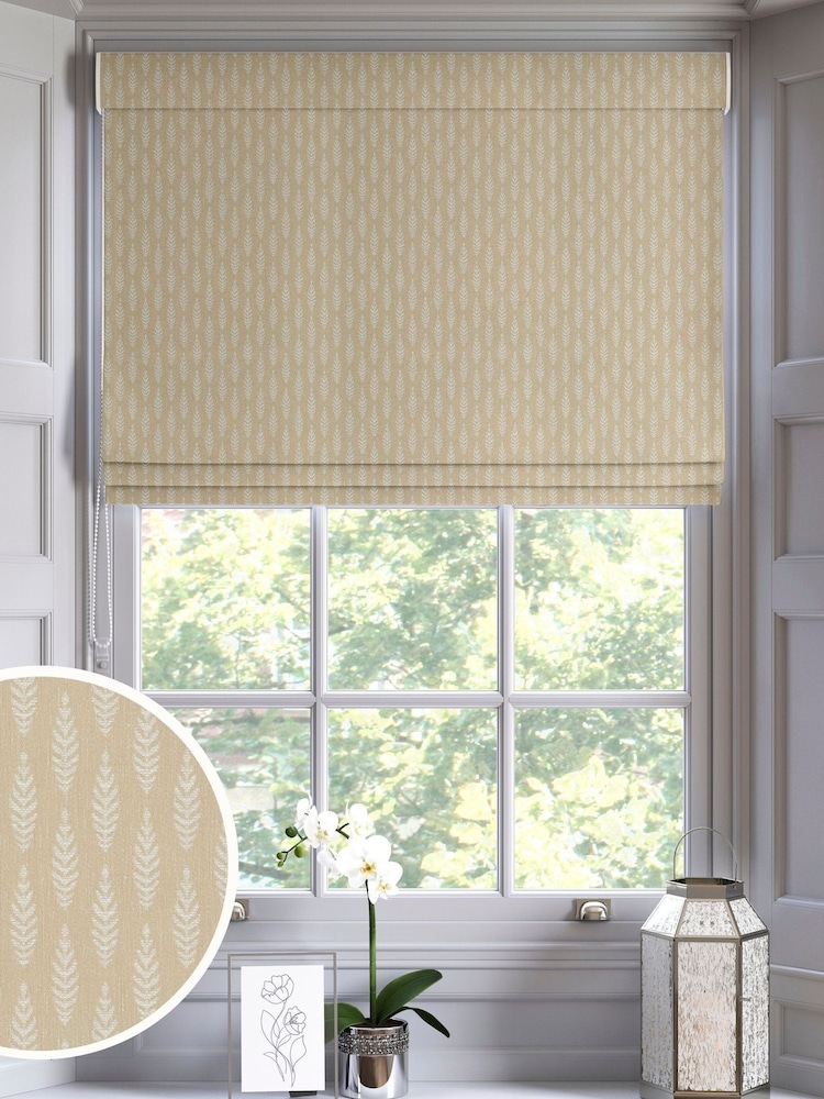 Flax Natural Piet Made to Measure Roman Blinds - Image 1 of 6